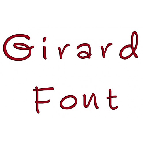 Girard Embroidery Font Digitized Lower and Upper Case 1 2 3 inch Instant Download